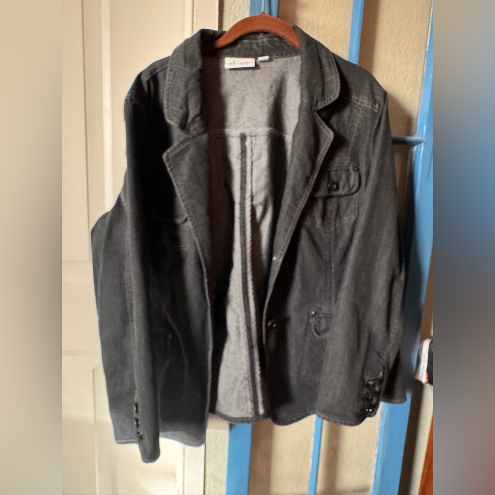Denim&Co Dark Gray Jean Jacket